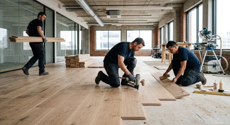 Our team working on Wood Floor Service projects in Pickerington, OH
