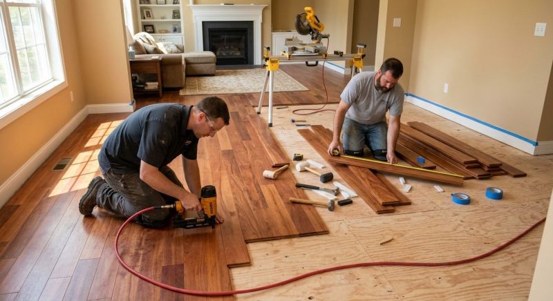 Cherry Floor Installation in Grove City, OH