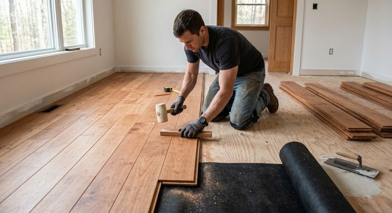 Cherry Floor Installation in Lancaster, OH
