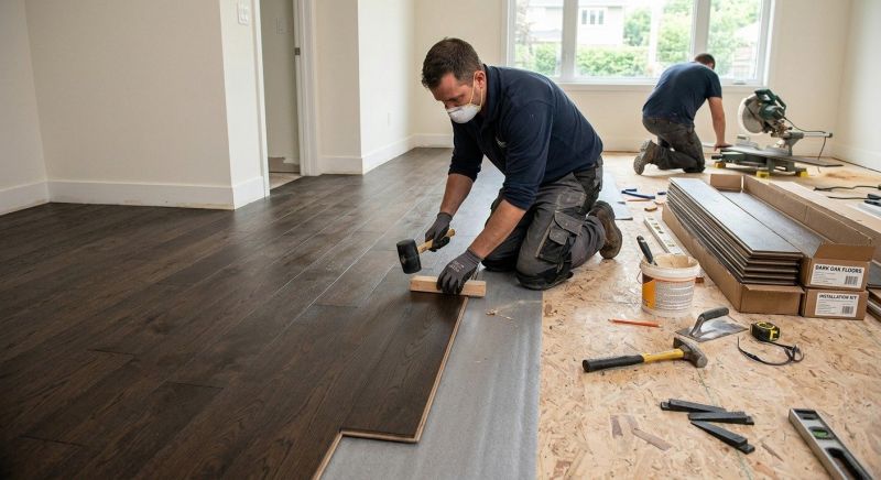 Dark Wood Floor Installation in Pickerington, OH