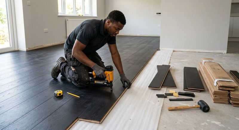 Dark Wood Floor Installation in Pickerington, OH