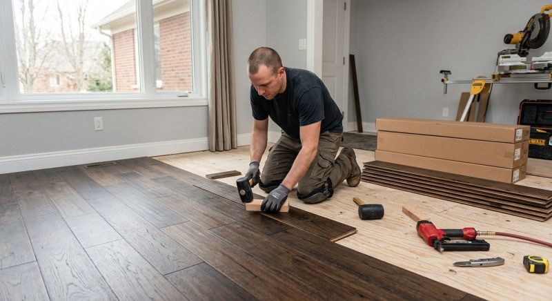 Dark Wood Floor Installation in Pickerington, OH