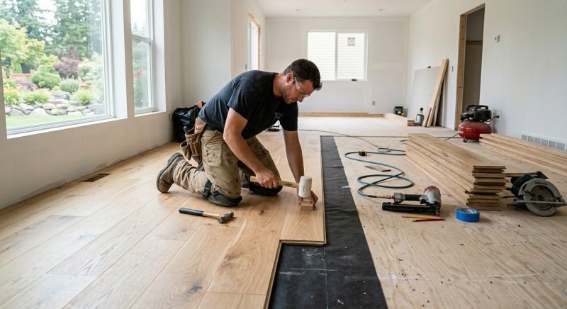 White Oak Floor Installation in Pickerington, OH